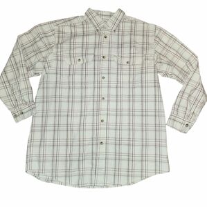 Mike Rowe‎ Gear By Lee Beige Plaid 100% Cotton Long Sleeve Button Up Shirt Sz XL